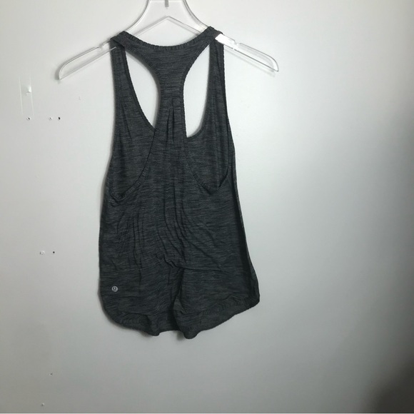 Lululemon heathered black and gray t back tank top sieze 4 1604 - Picture 2 of 2